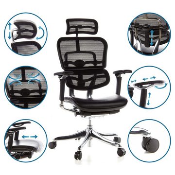 hjh OFFICE Drehstuhl Luxus Chefsessel ERGOHUMAN PLUS Leder (1 St), Bürostuhl ergonomisch