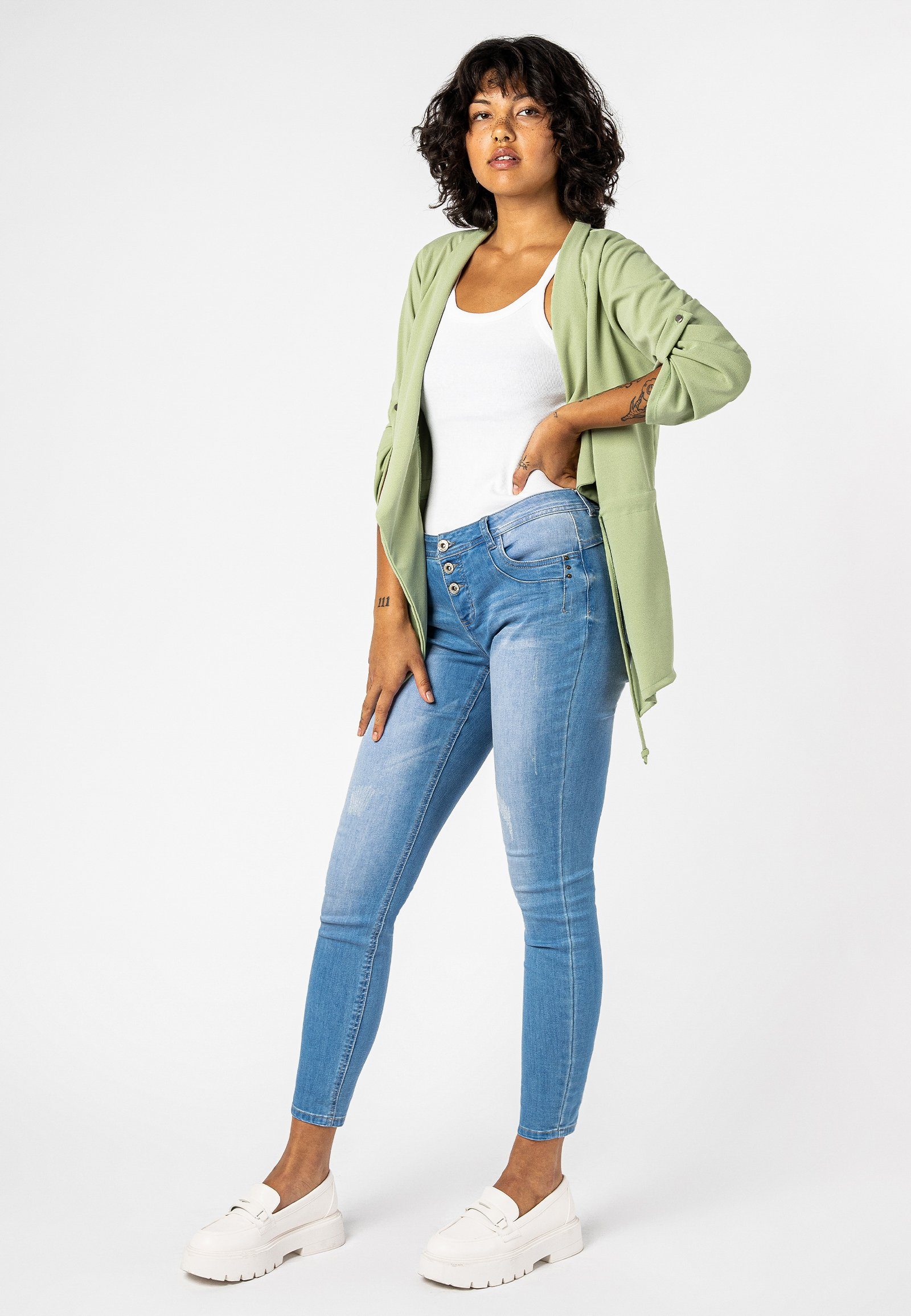 SUBLEVEL Blusenblazer Blazer zum Binden