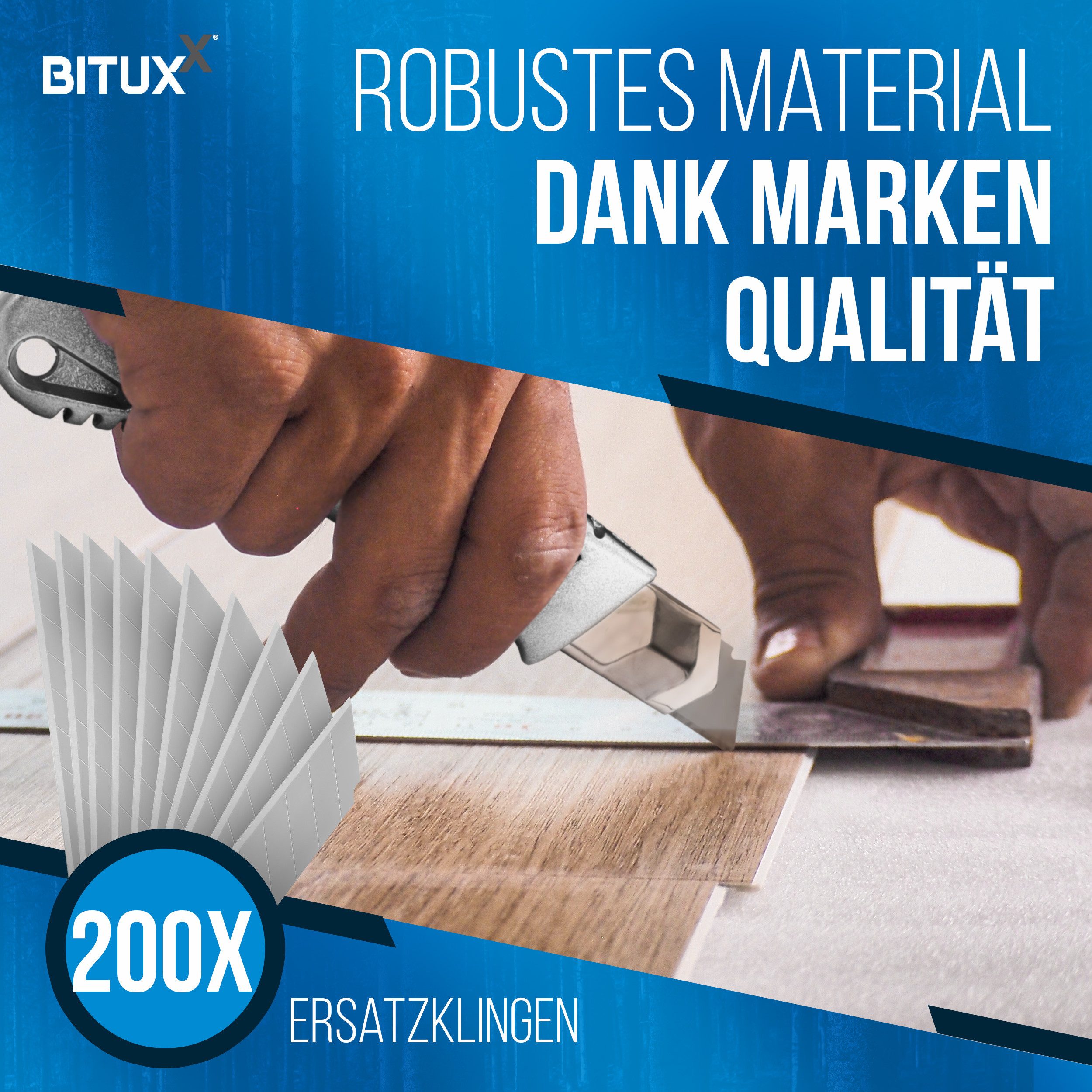Bituxx Cuttermesser Aluminium 30 Stück inkl. 200 Ersatzklingen, (Spar-Set, 230-tlg., MS-15607) – Bild 4 von 5