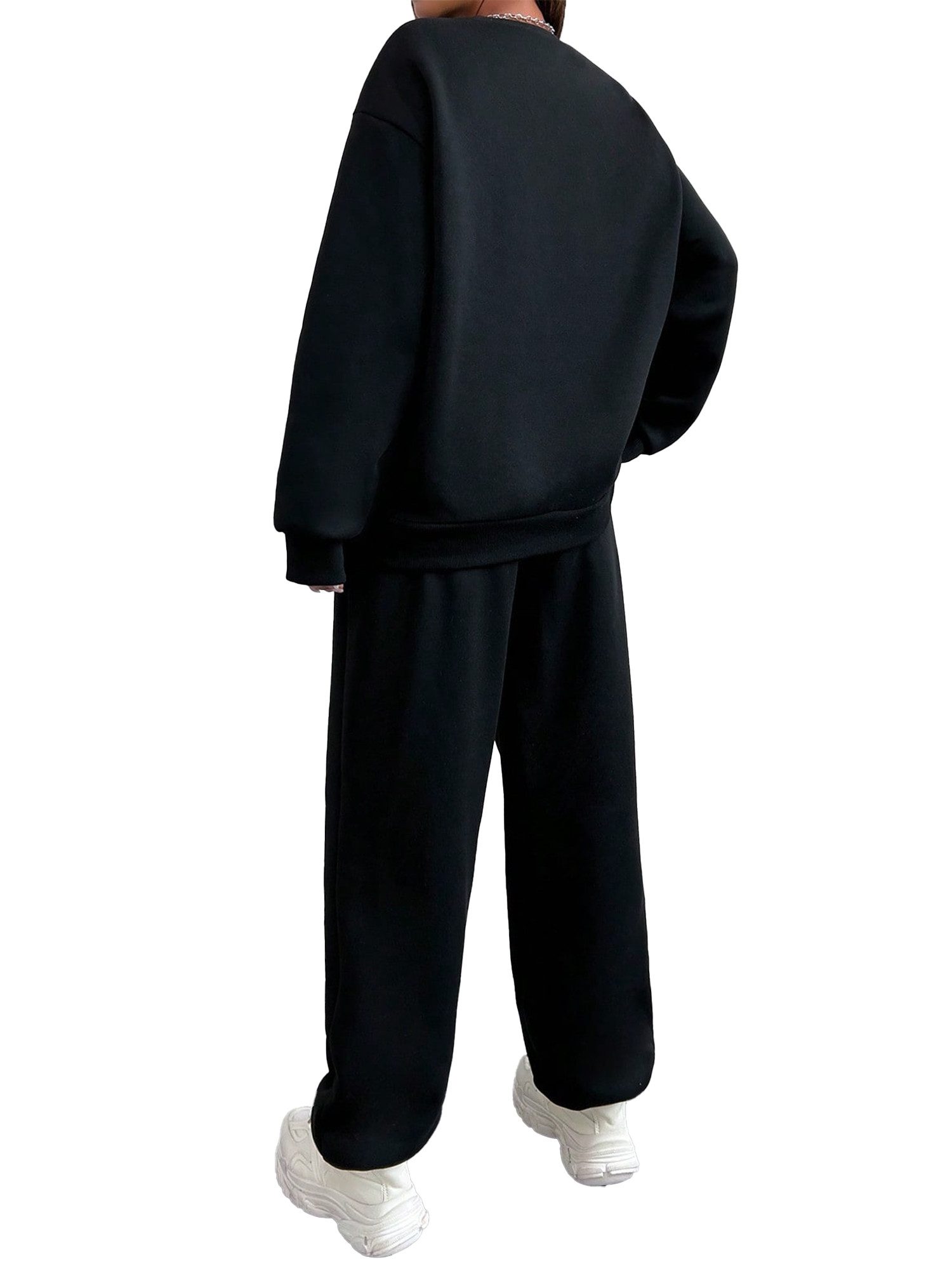 PYLIKE Jogginganzug 2-teiliges Damen Trainingsanzug: Rundhals Print Sweatsh günstig online kaufen