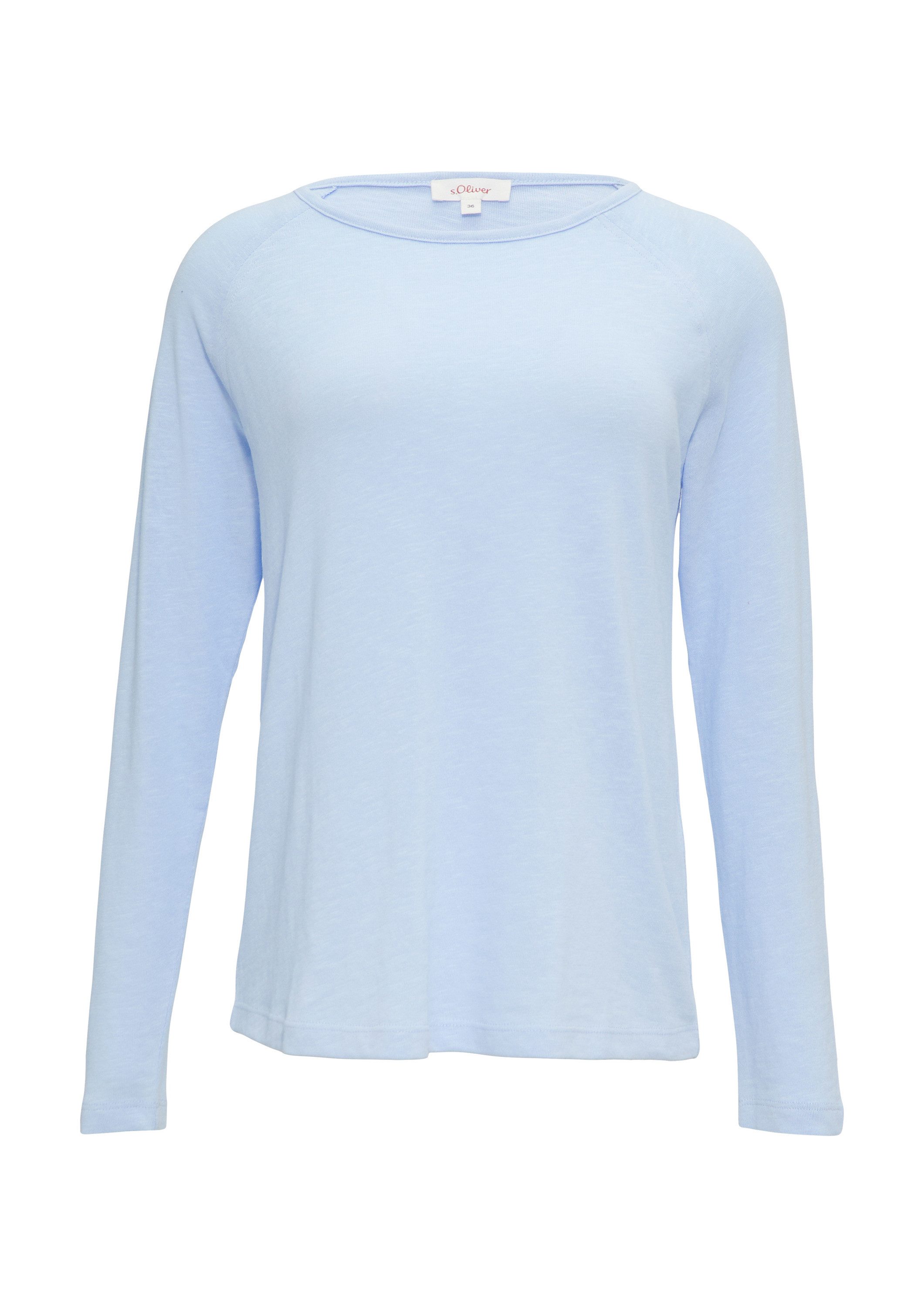 s.Oliver Langarmshirt T-Shirt Langarmshirt mit Flammgarnstruktur günstig online kaufen