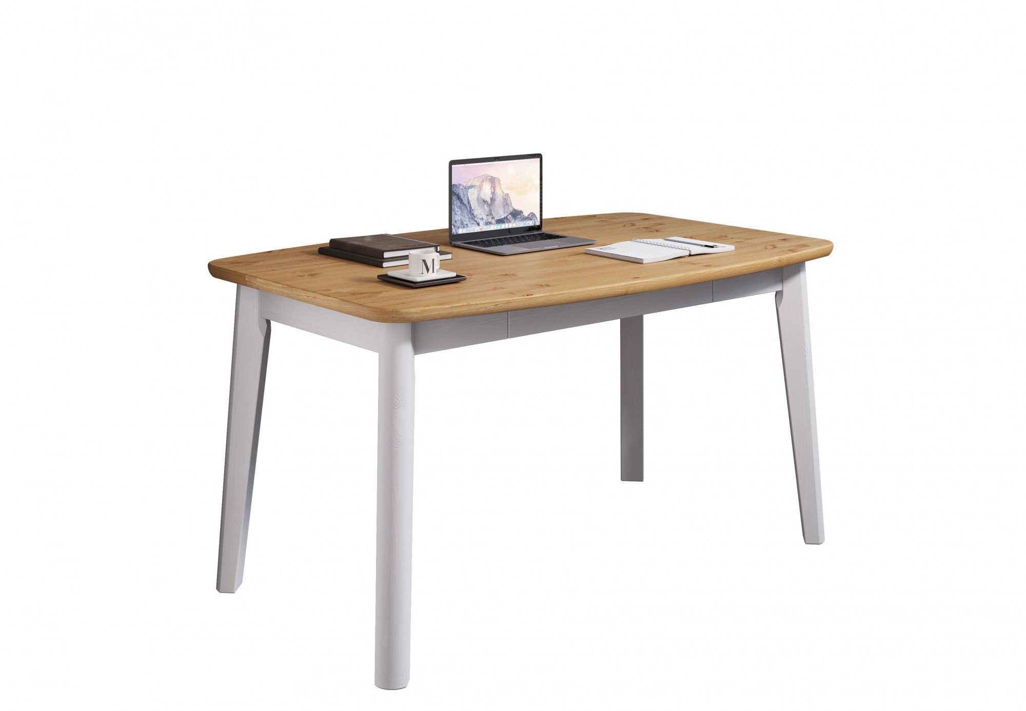 Home affaire Esstisch Palermo, multifunktionaler Tisch, Arbeitstisch, Schreibtisch, mit Stauraum, Platte aufklappbar, Home Office Schreibtisch, Massivholz