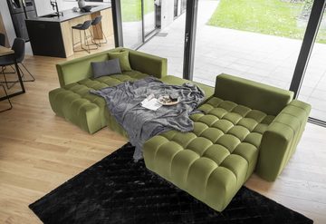 yourhouse24 Wohnlandschaft Bonito U, mit Schlaffunktion und Bettkasten, Ecksofa, U-Form Couch