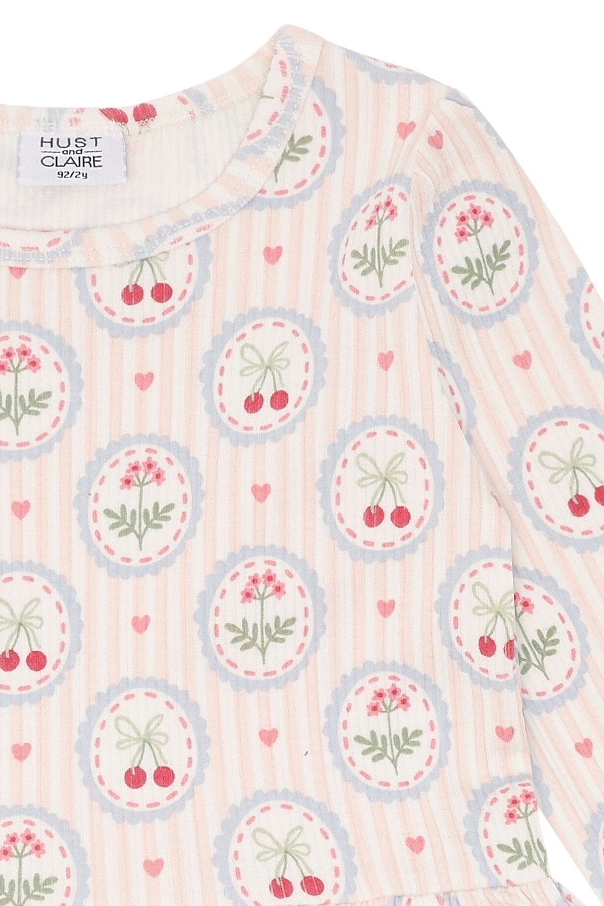 Hust & Claire A-Linien-Kleid HCDonna (1-tlg) „HCDonna Frame“ Langarmkleid mit Allover-Print Ivory