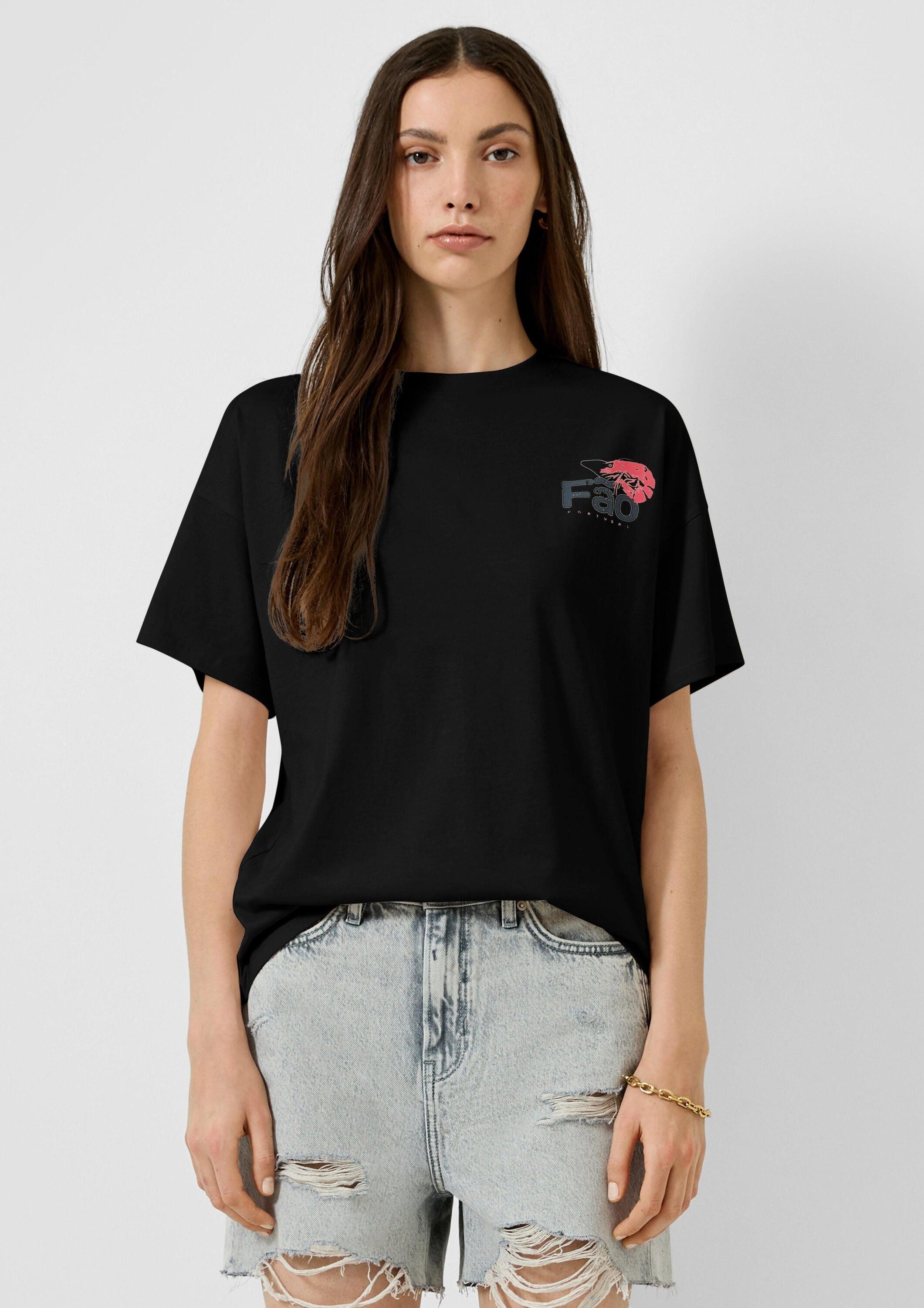 QS Kurzarmshirt T-Shirt Oversize-Shirt mit Rückenprint