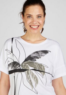 Rabe T-Shirt mit kunstvollem Palmen-Motiv