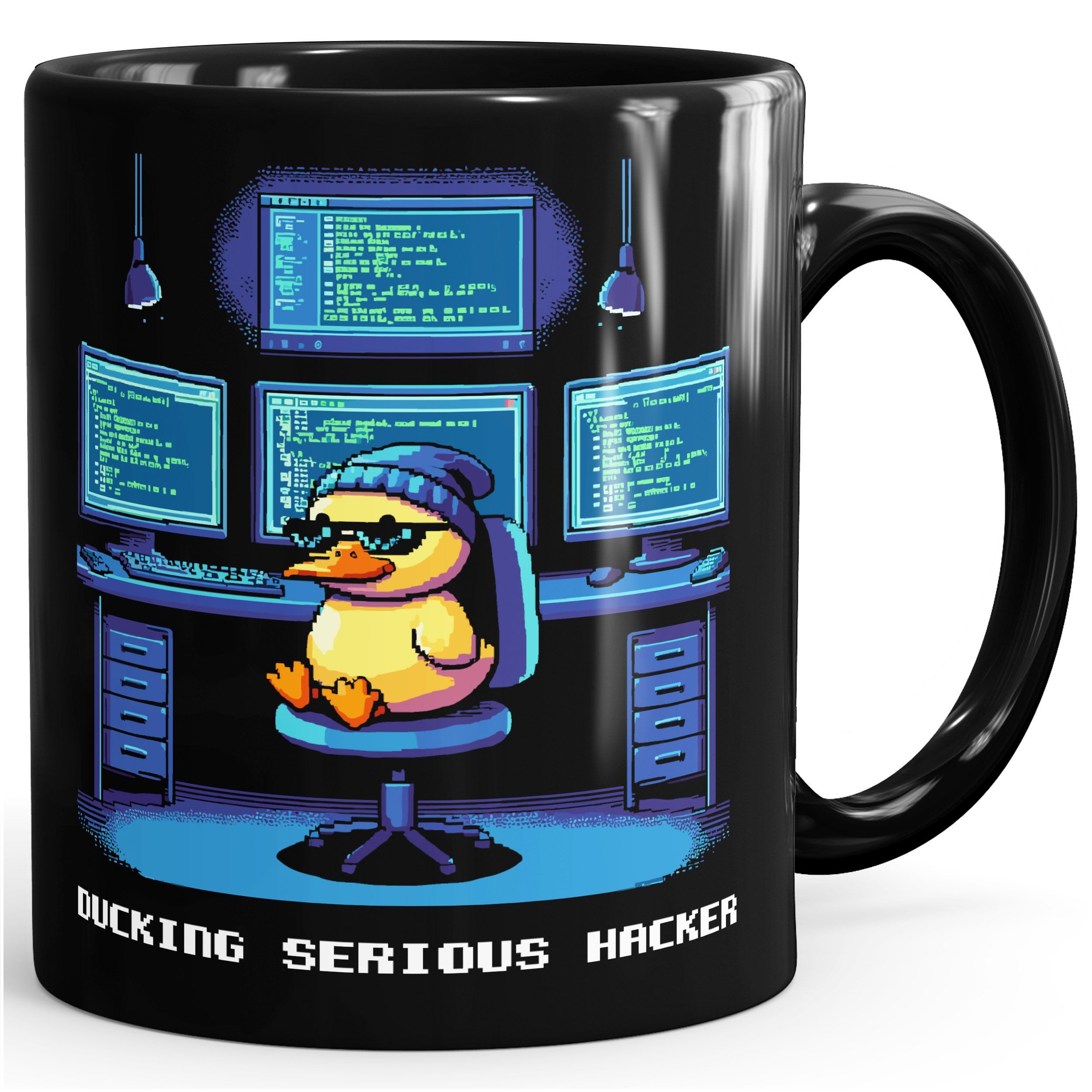 MoonWorks Tasse Kaffee-Tasse Quietsche-Entchen Rubber Duck Debugging Hacker Ente, Keramik