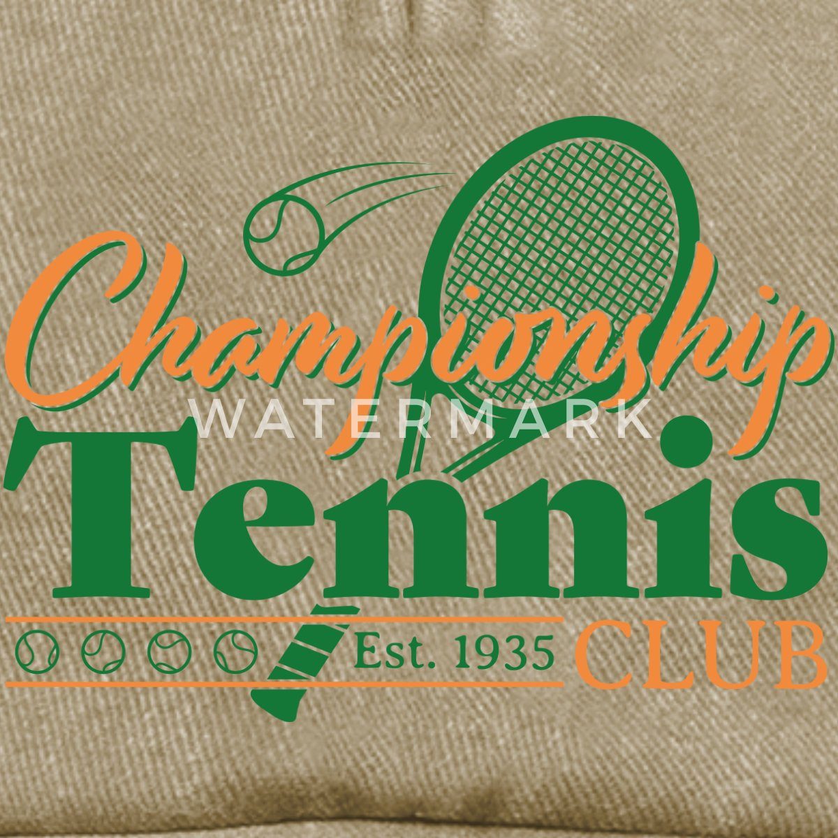 Spreadshirt Baseball Cap Championship Tennis Club Retro Print Geschenk Vintage Cap (1-St)