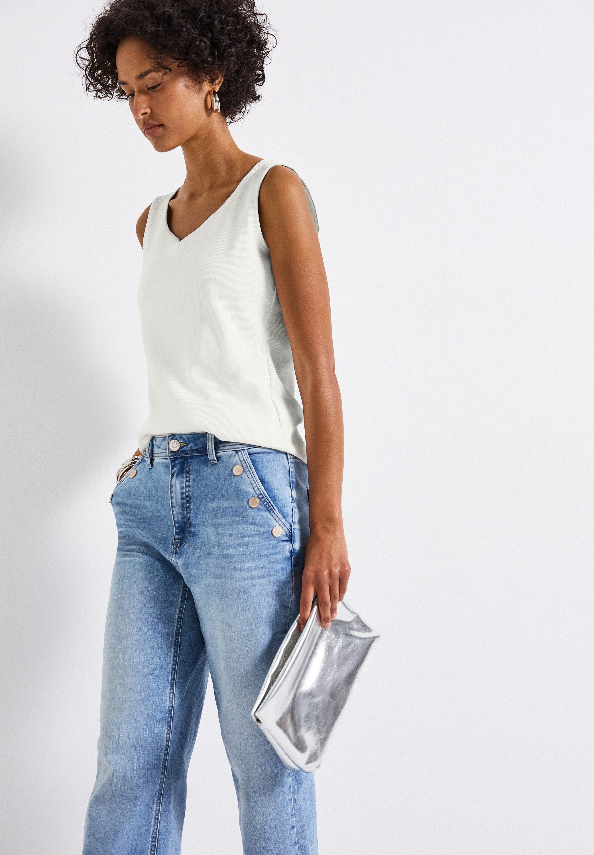 STREET ONE Shirttop GANIA mit Herzausschnitt günstig online kaufen