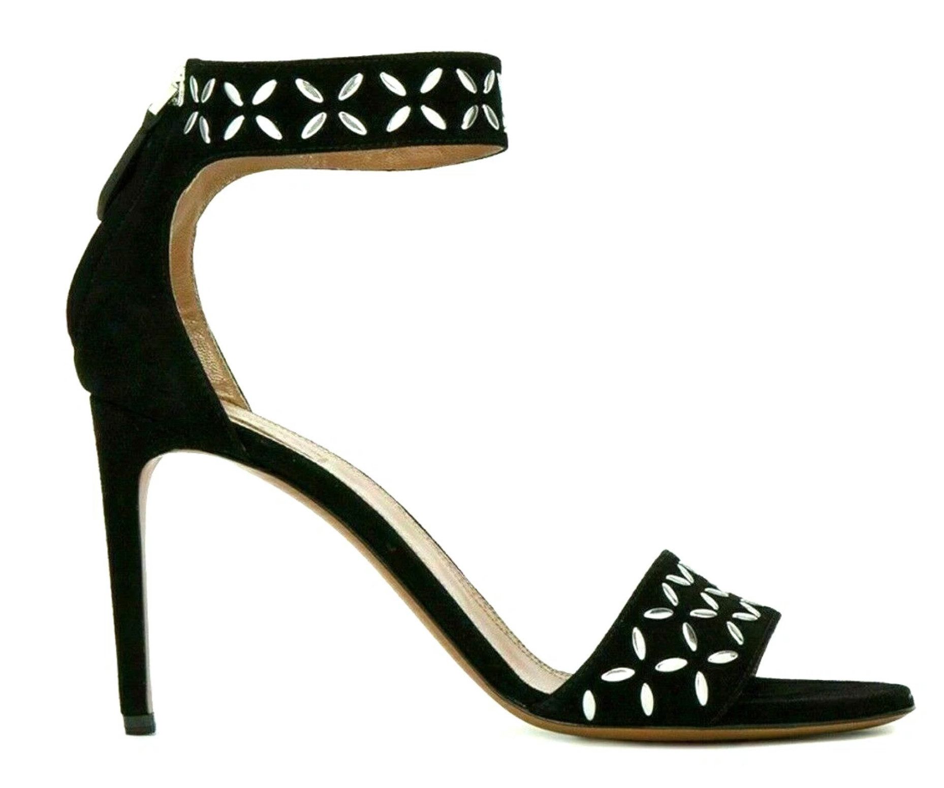 ALAÏA PARIS Samt Laser Cut Metal Hardware High Heel Pumps High-Heel-Sandalette In Alaïa-Kofferset inklusive Staubbeutel