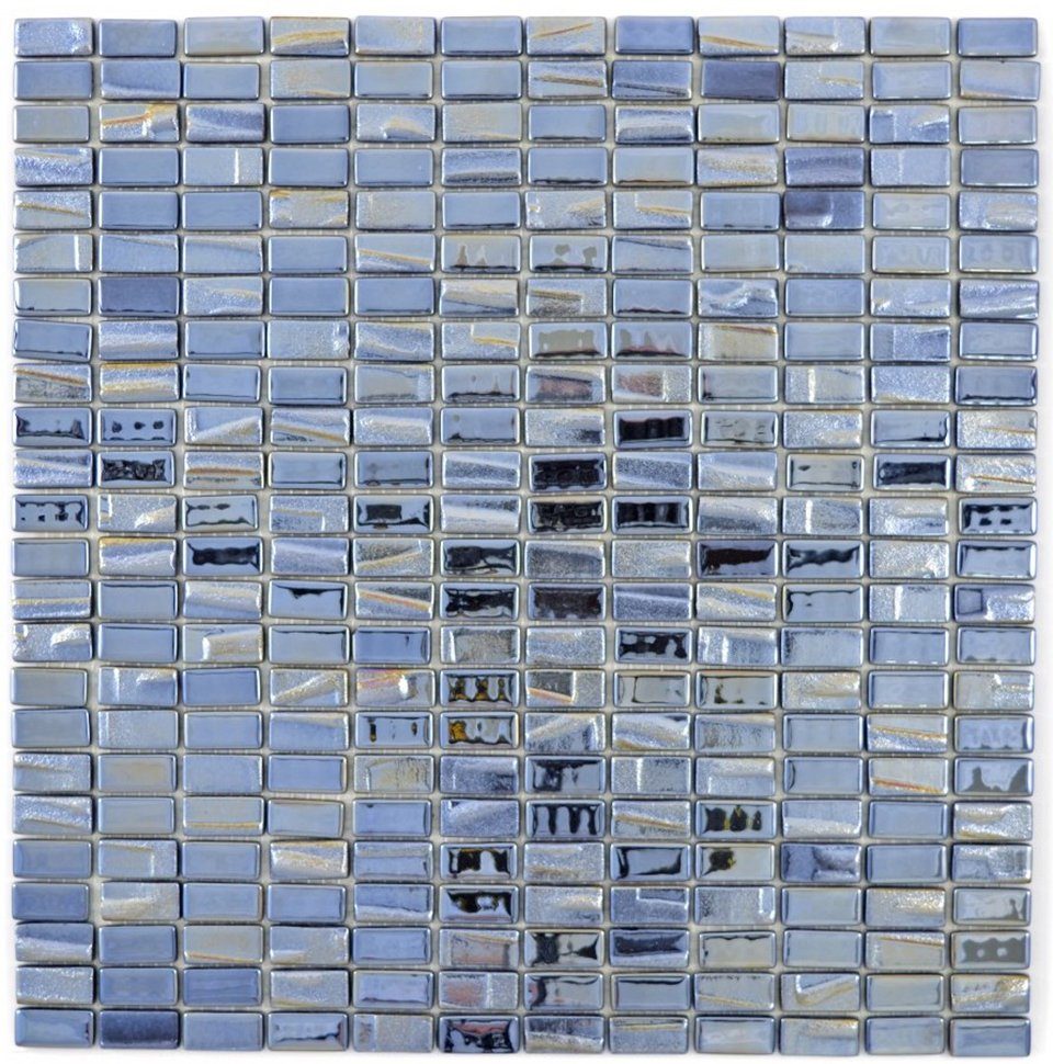 Mosani Mosaikfliesen Recycling Glasmosaik Mosaikfliesen schwarz glänzend / 10 Matten