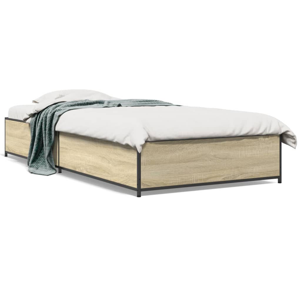vidaXL Bett Bettgestell Sonoma-Eiche 75x190 cm günstig online kaufen