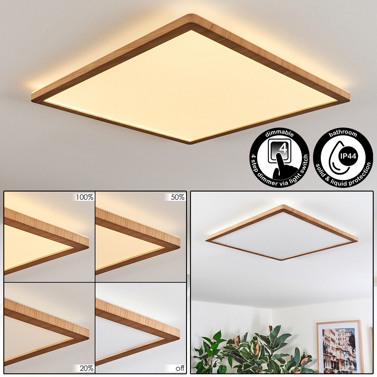 hofstein Deckenleuchte dimmbare Deckenlampe aus Metall/Kunststoff günstig online kaufen