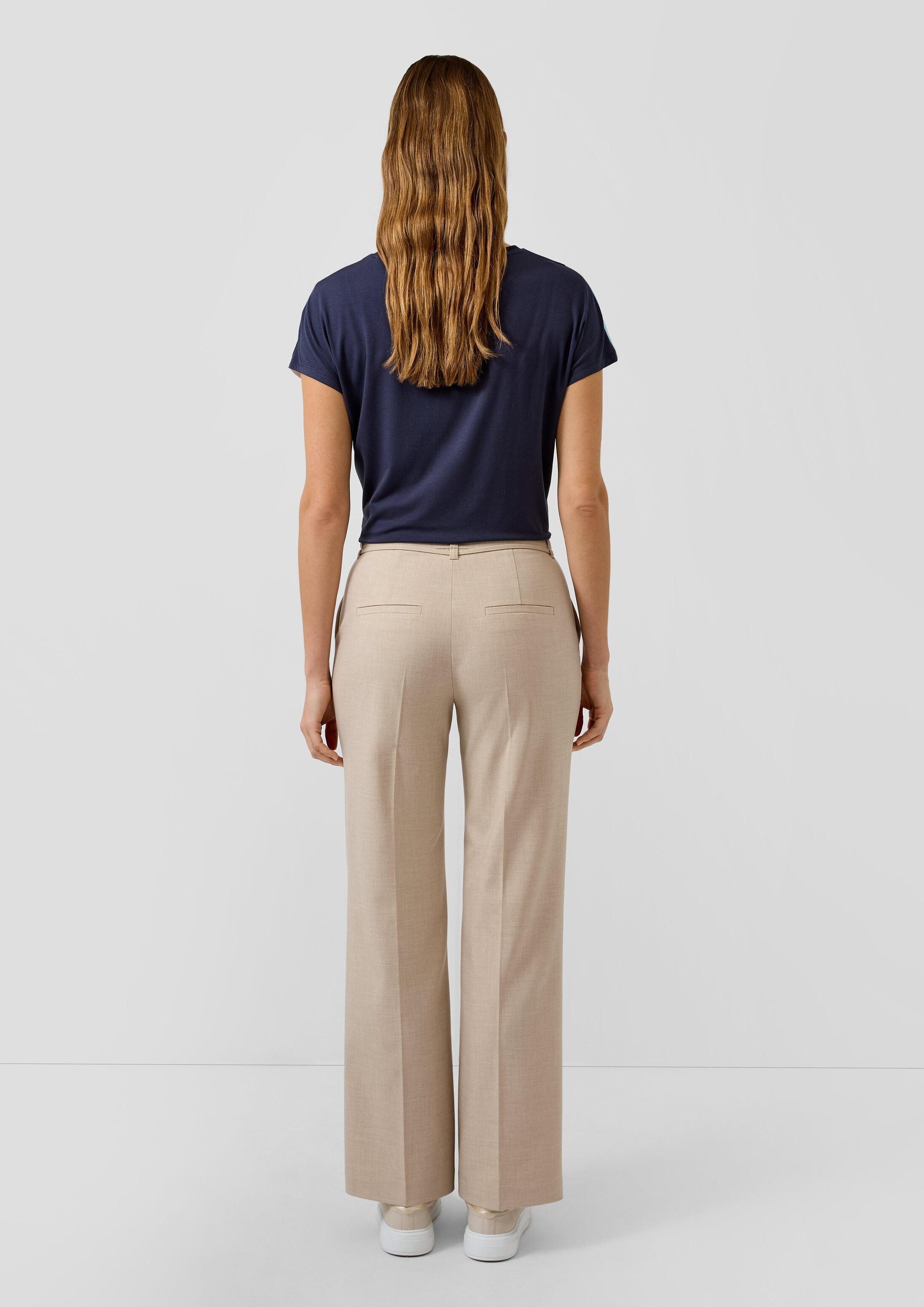 s.Oliver Chinos Hose Wide-Leg-Hose aus Viskosemix mit Bindegürtel