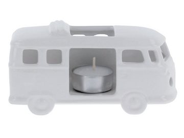 VW Collection by BRISA Teelichthalter Volkswagen T1 Bulli Bus Teelichthalter, Tischdeko, Windlicht aus Keramik im Maßstab 1:22 in weiß