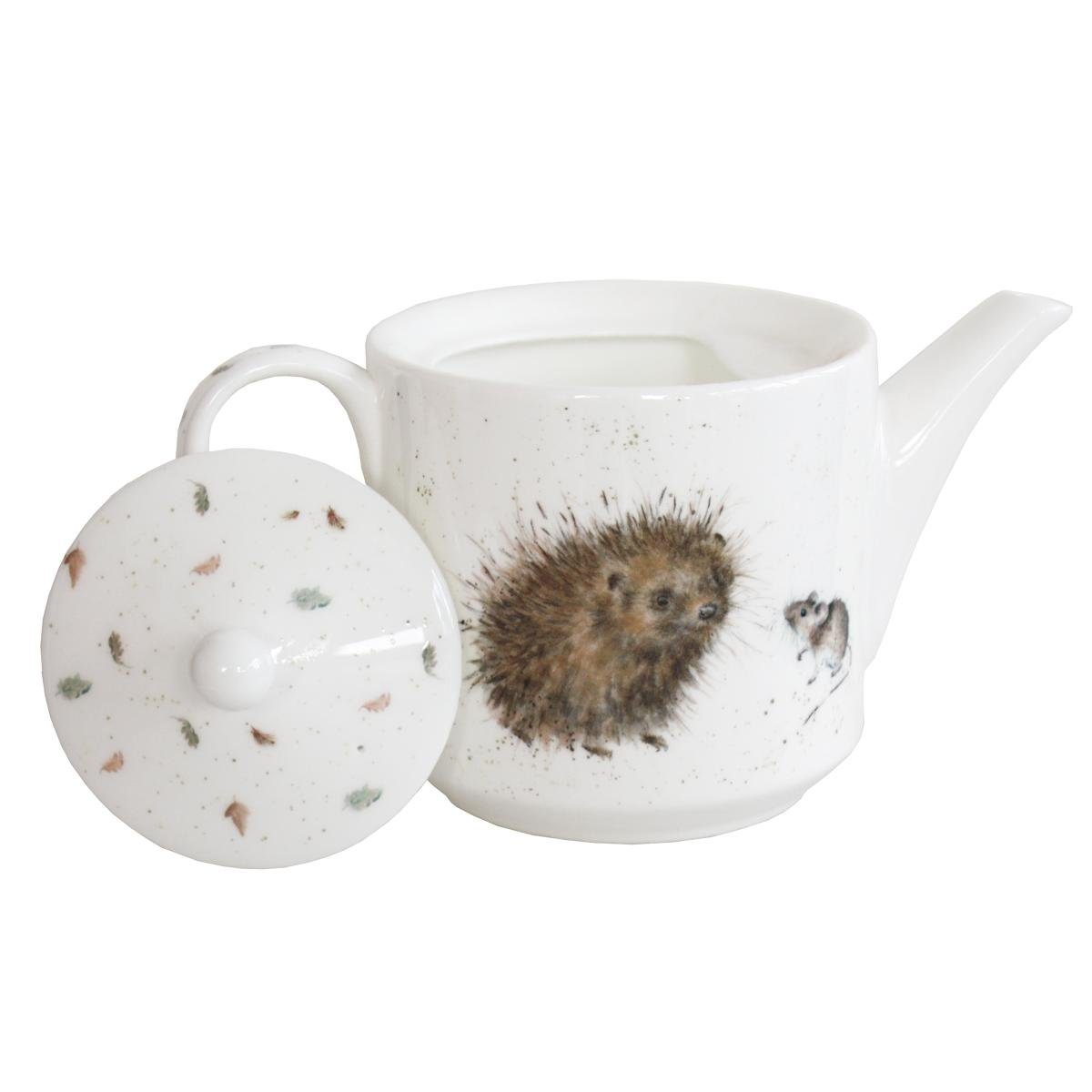 Wrendale Teekanne Wrendale Designs Porzellan Teekanne Igel und Maus - ca. 600 ml, 0,6 l, (Stück, 1 St Teekanne mit Deckel)