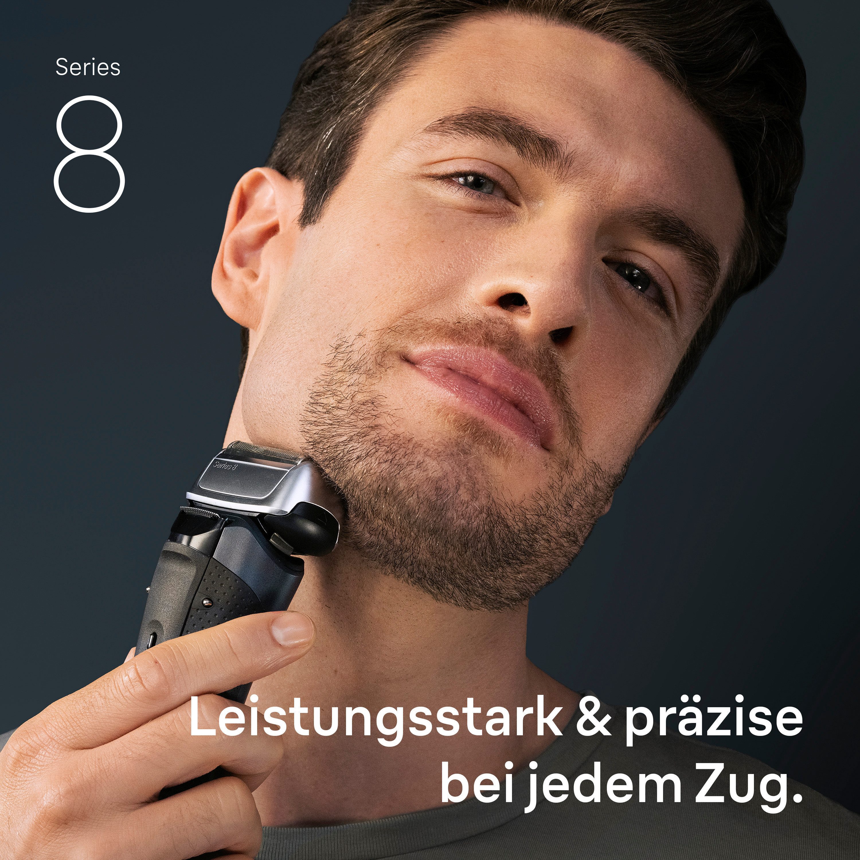 Braun Elektrorasierer Series 8 8663cc, Smart Care Center, integrierter Präzisionstrimmer, SensoAdapt für jede Bartdichte, mit 5in1 SmartCare Center