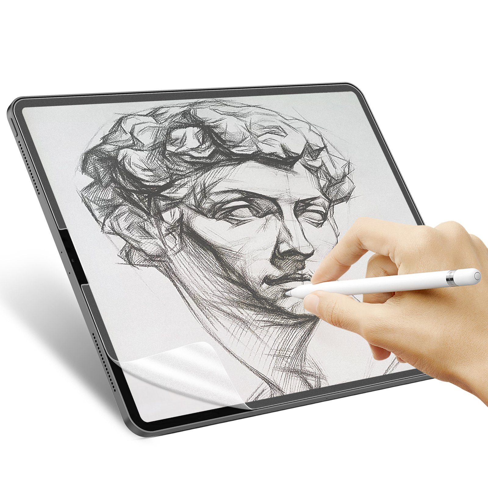 Matte PET-Folie zum Zeichnen Generation 10,2 Zoll, Modell 2021/2020/2019 /8 kompatibel mit Apple Pencil XIRON 2 Stück Paperfeel Displayschutzfolie für iPad 9 /7