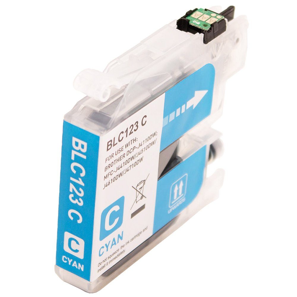 ABC Tintenpatrone (Kompatible Druckerpatrone für Brother LC-121C LC-123C Cyan, 4110DW DCP-J4110W DCP-J552DW DCP-J752DW MFC-J245 MFC-J285DW MFC-J4310D)