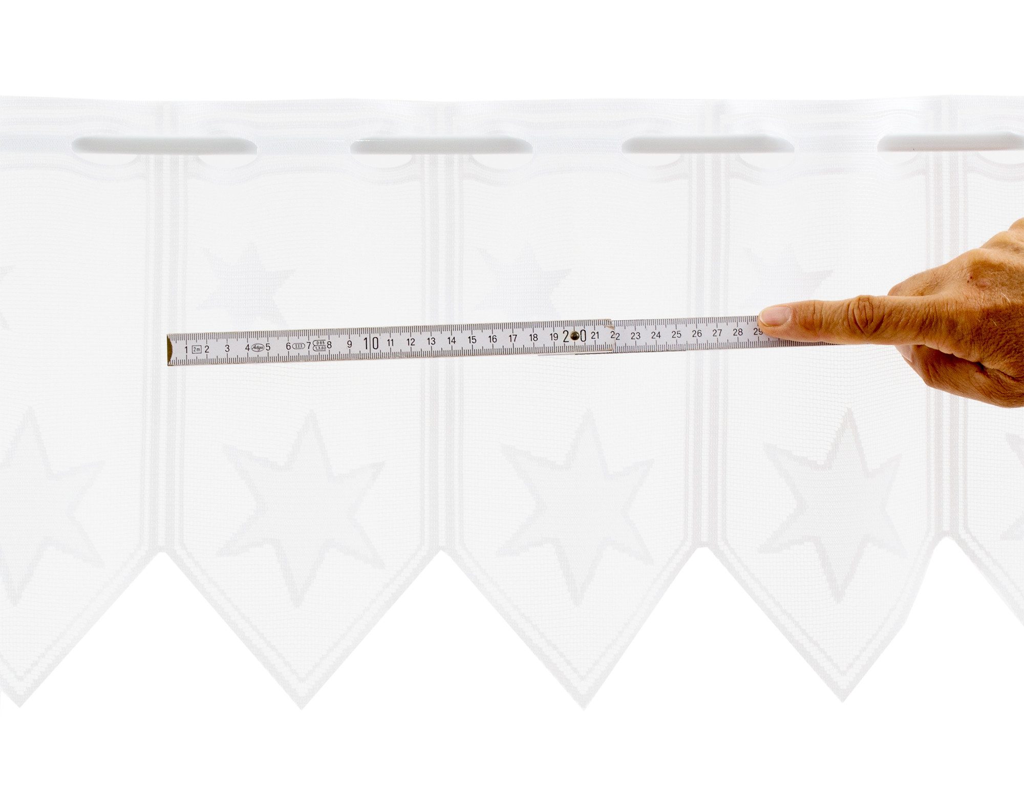 Gardinen Kranzusch Scheibengardine Sterne, Stangendurchzug, transparent, günstig online kaufen