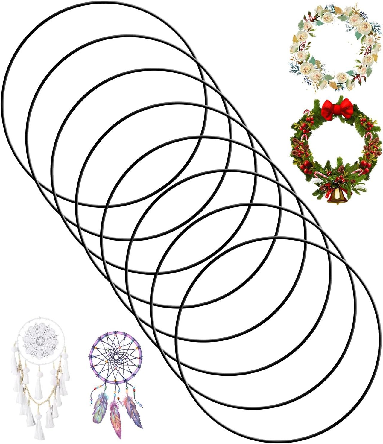 SinLaw Bastelkranz 20cm Metall Bastelring, Metallring, schwarz, DIY Dekoration, Ремесло, 8-pack 20cm for hanging wrapping technique