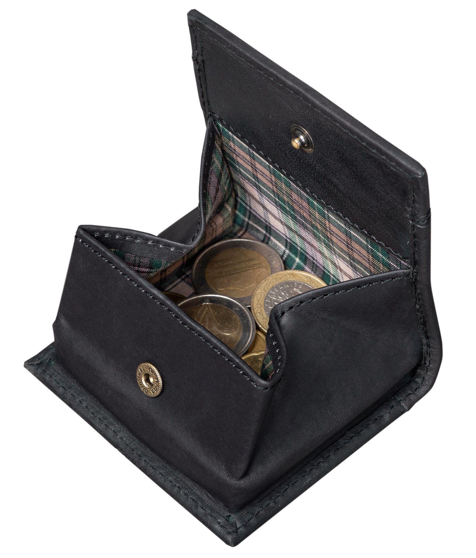 Benthill Mini Geldbörse Leder Münzbörse Wiener Schachtel Schlanke Minibörse Münzen Geldbörse, Münzfach