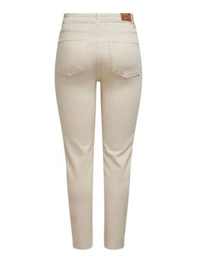 ONLY High-waist-Jeans Straight Fit Jeans Raw High Waist Denim Pants ONLEMILY 4735 in Beige