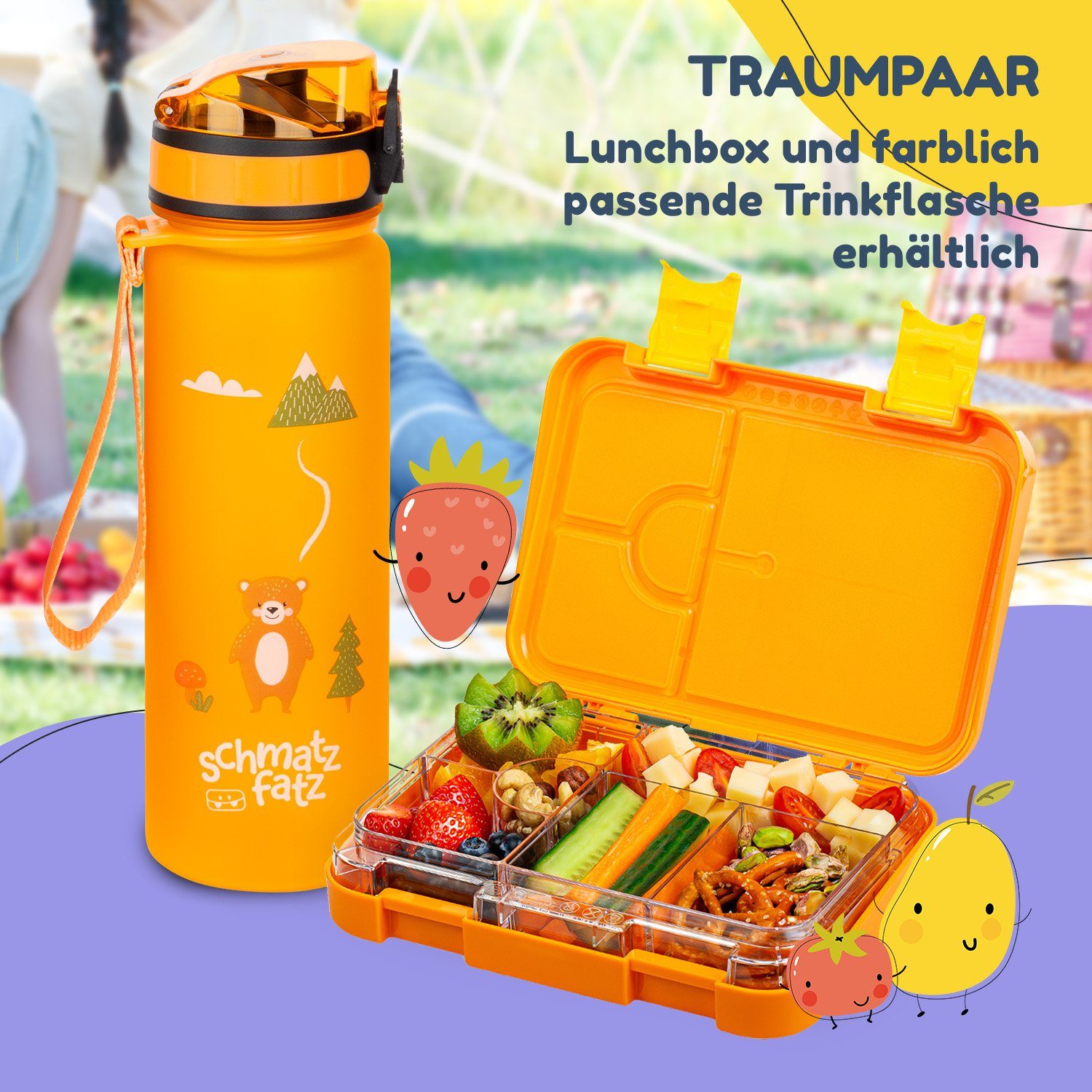schmatzfatz Lunchbox, Frischhaltedose Klarstein junior Orange Kunststoff, (Packung)