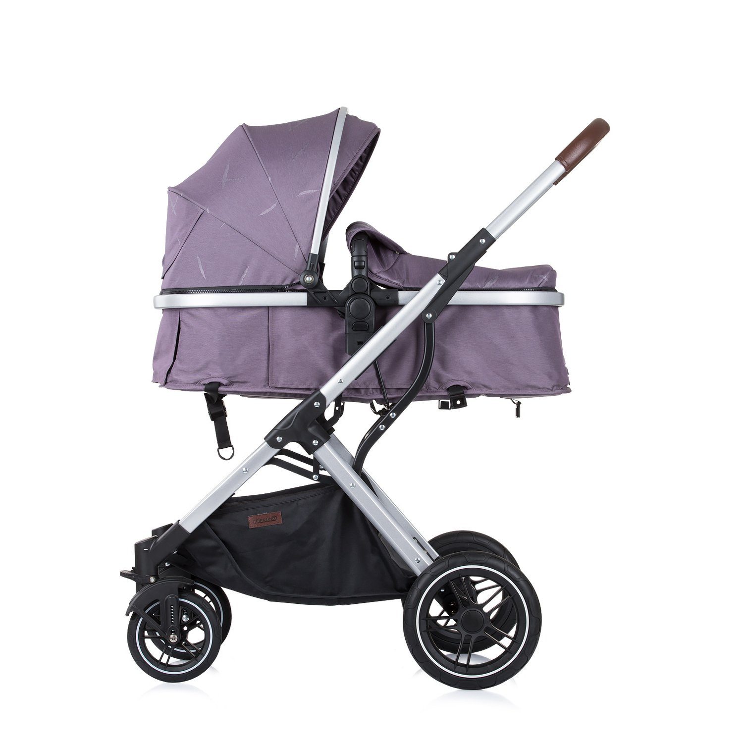 Korb Chipolino 1, 2 Zara Kinderwagen Wickeltasche Schwenkräder Kombi-Kinderwagen lila in Hinterradbremse