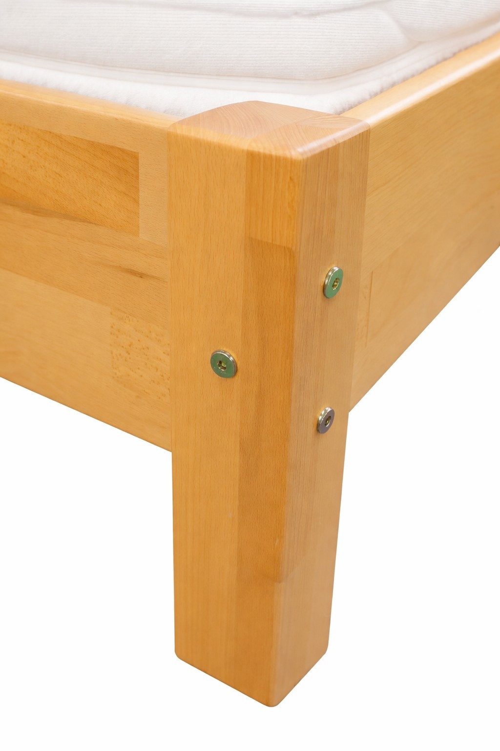 bv-vertrieb Massivholzbett Einzelbett Bett Buche geölt Holzbett 90x200 #2431, Buche massiv geölt