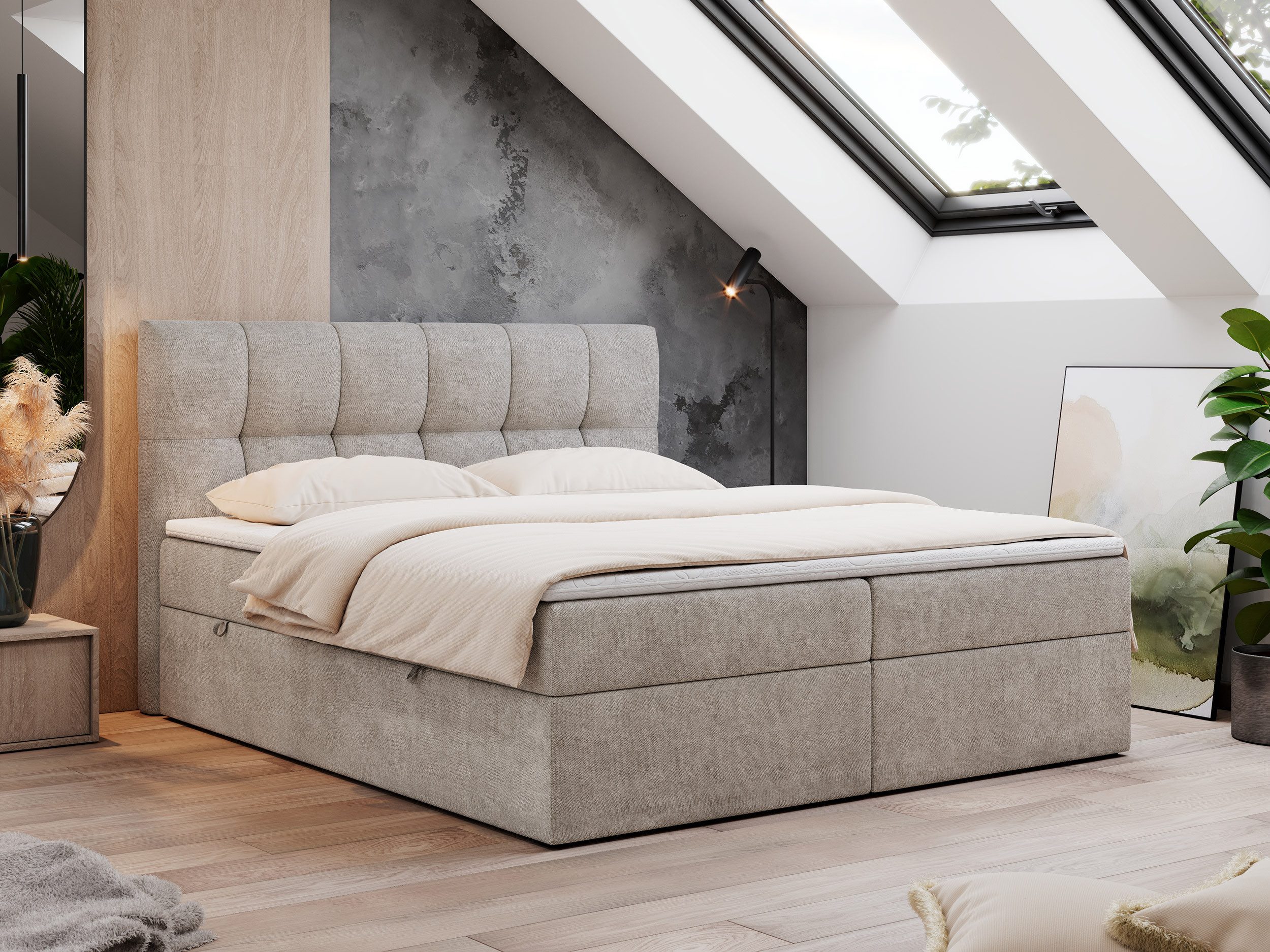 MKS MÖBEL Boxspringbett Rico (Set, Packung, T30-Schaum, Polsterbett, 7 Härt günstig online kaufen