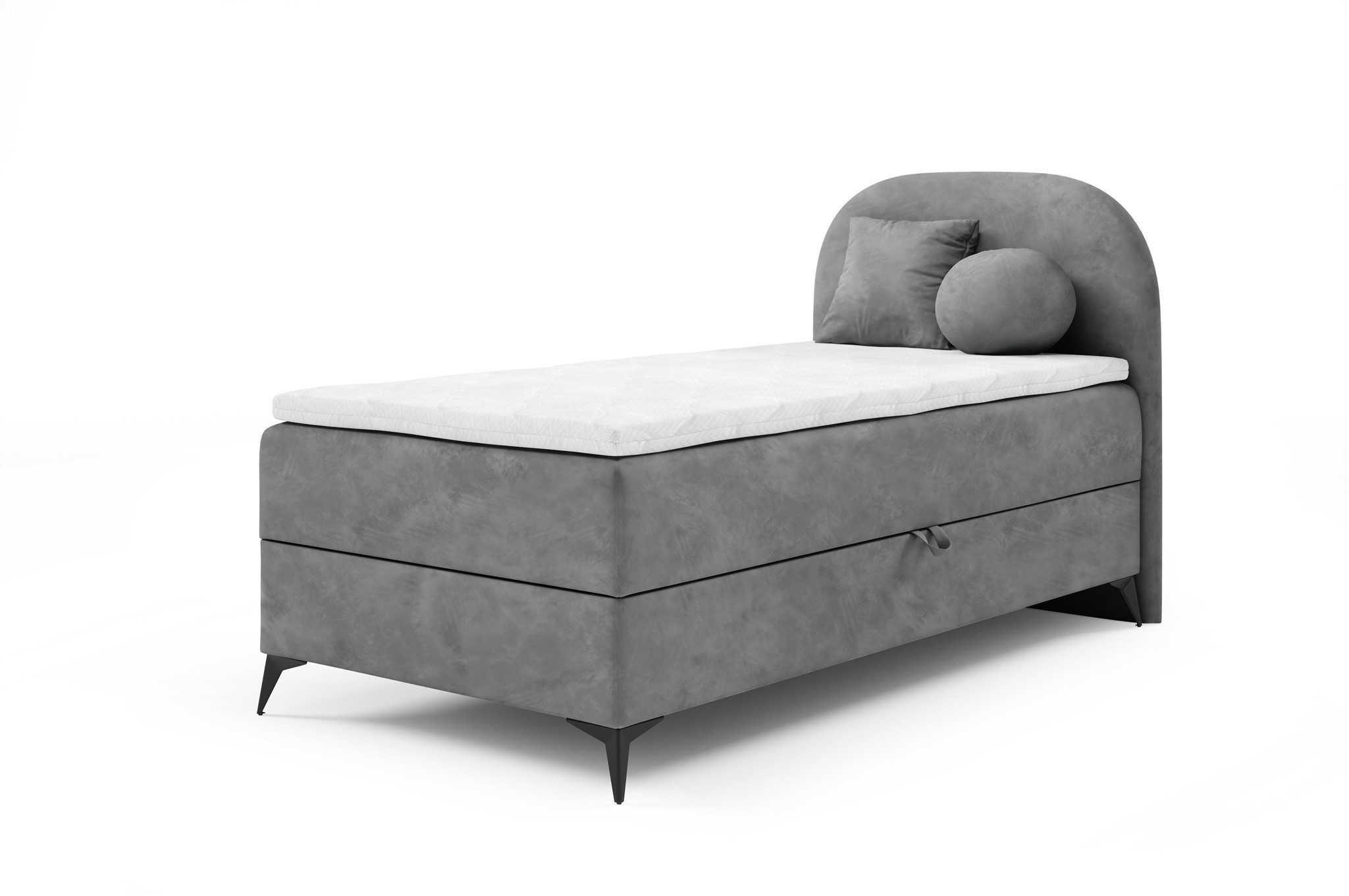 Fun Möbel Boxbett Gästebett GORGIA Stoff Jasmin (Füße ca. 13cm hoch, Bettkastenseite wählbar), Inkl. 2 Zierkissen