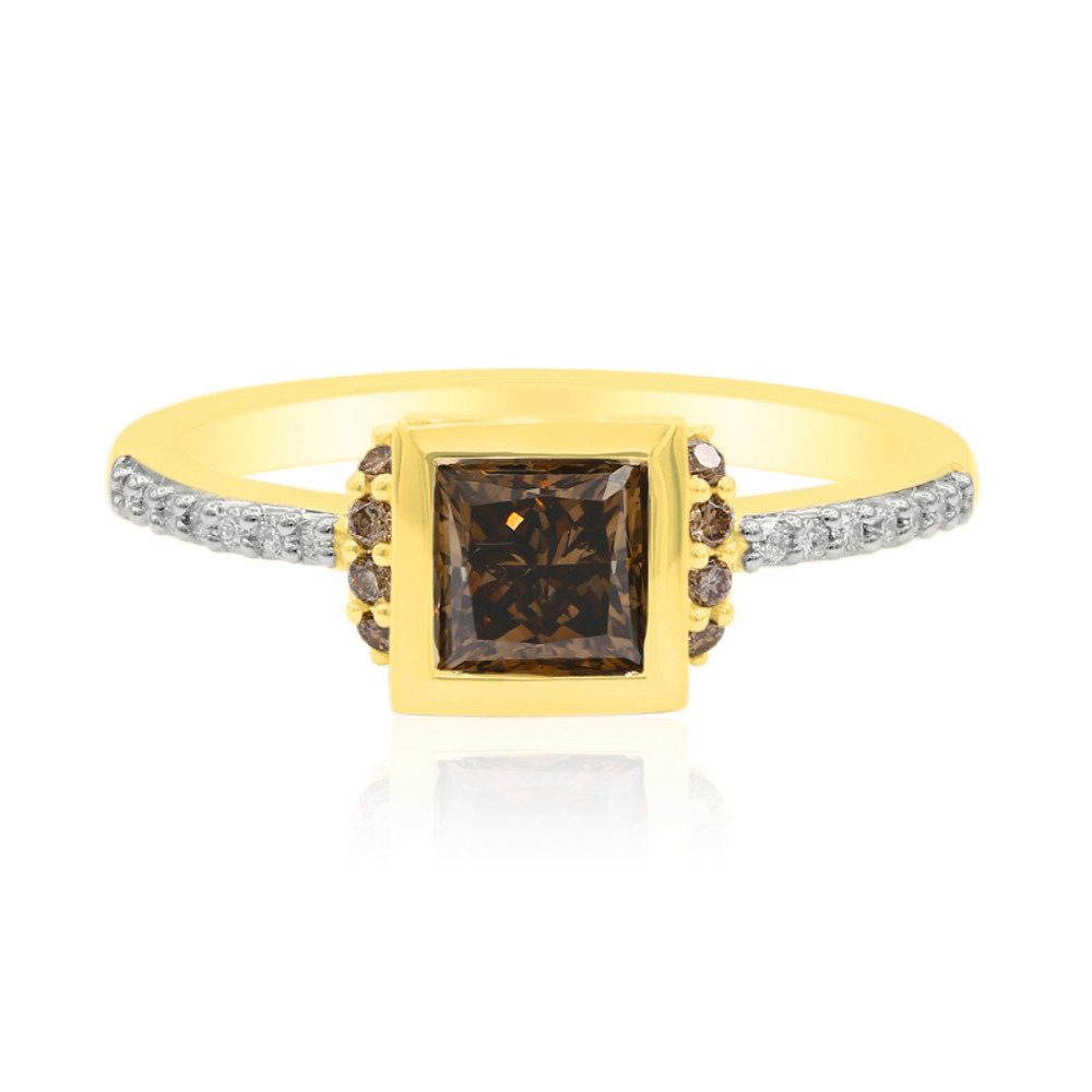 Cavill Diamantring Cavill eleganter 18K Gelbgold Ring, 0,86 ct Argyle Cognac Diamant (1-tlg)