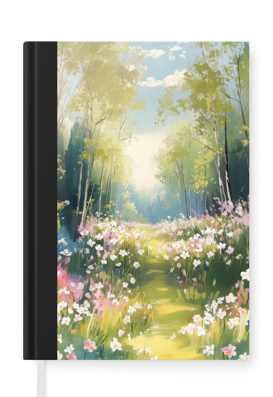 MuchoWow Notizbuch Wald - Malerei - Farbenfroh, Notebook, Notizblock a5, Tagebuch, Journal Liniert