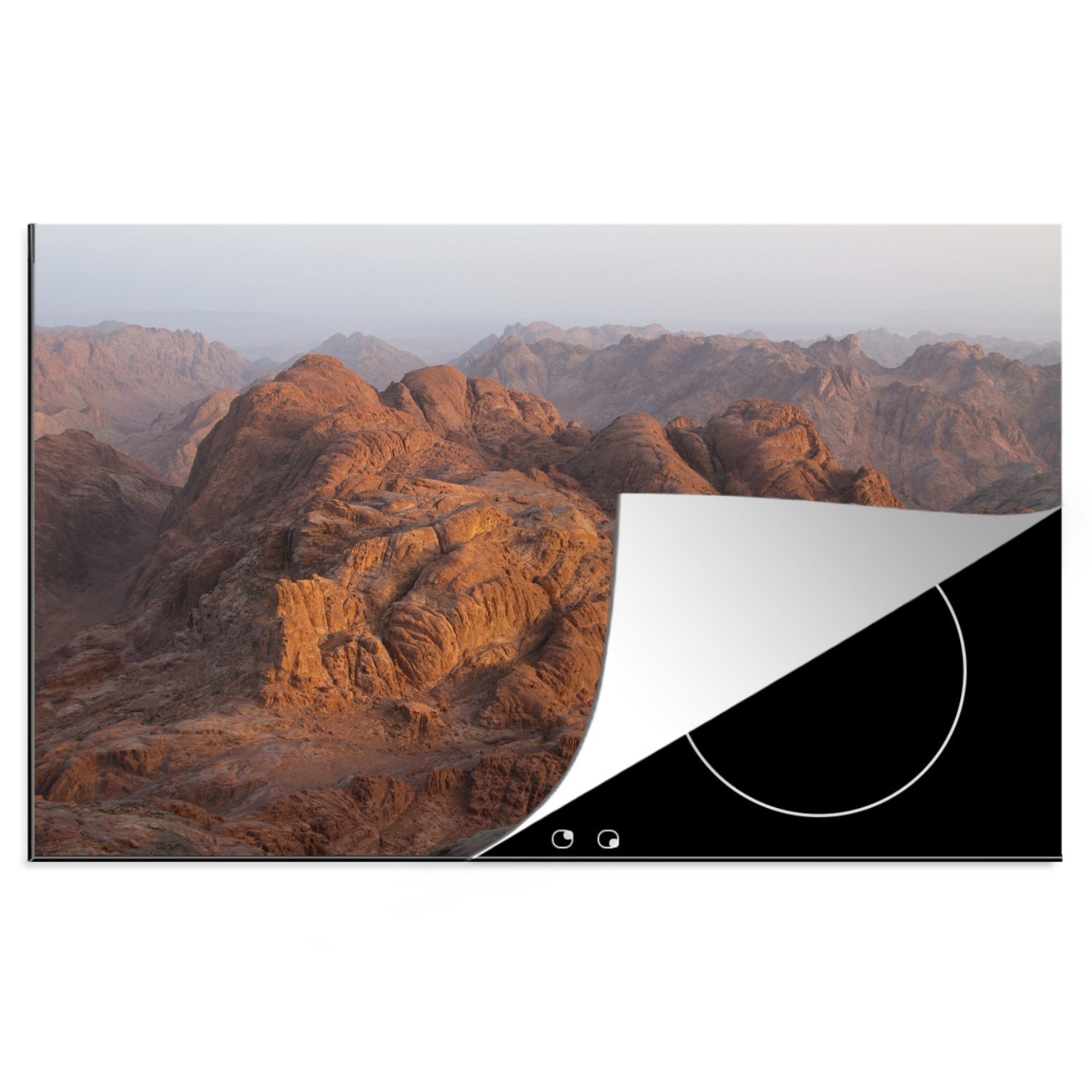 MuchoWow Herdblende-/Abdeckplatte Blick auf den Berg Sinai nach Sonnenaufgang in Ägypten, Vinyl, (1 tlg), 81x52 cm, Induktionskochfeld Schutz für die küche, Ceranfeldabdeckung