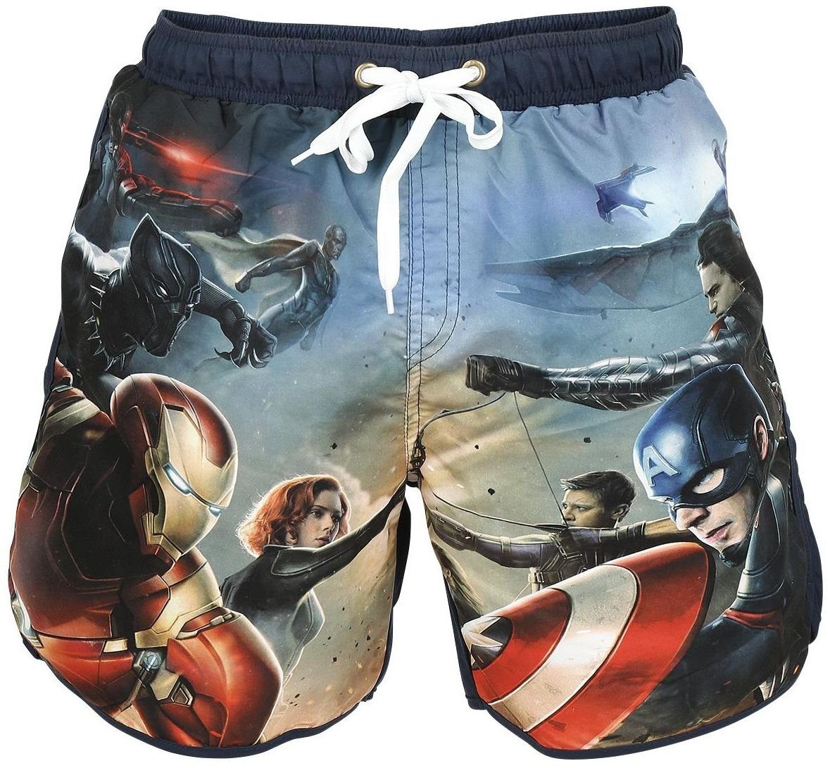 MARVEL Badeshorts Captain America Badehose Surfshorts Shorts zum Schwimmen  Erwachsene + Jugendliche Gr. S M L XL