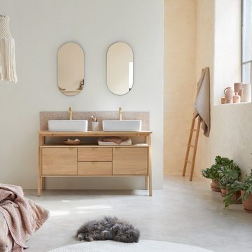 Tikamoon Waschbecken Ava Fliesenspiegel aus Premium-Terrazzo Pink 145 cm