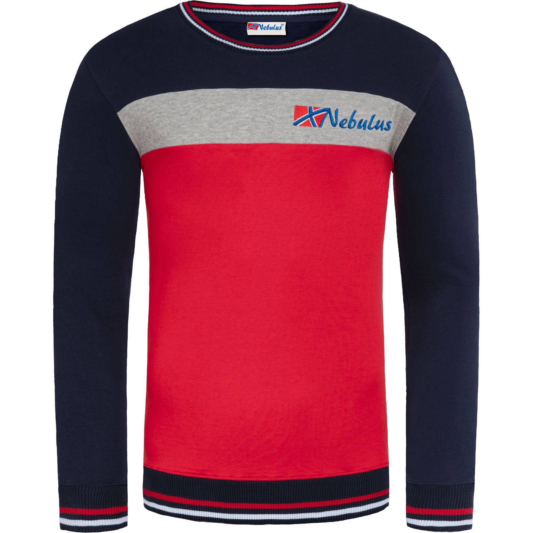 Nebulus Sweatshirt PAUI, P5030 - Herren, navy-rot, XL