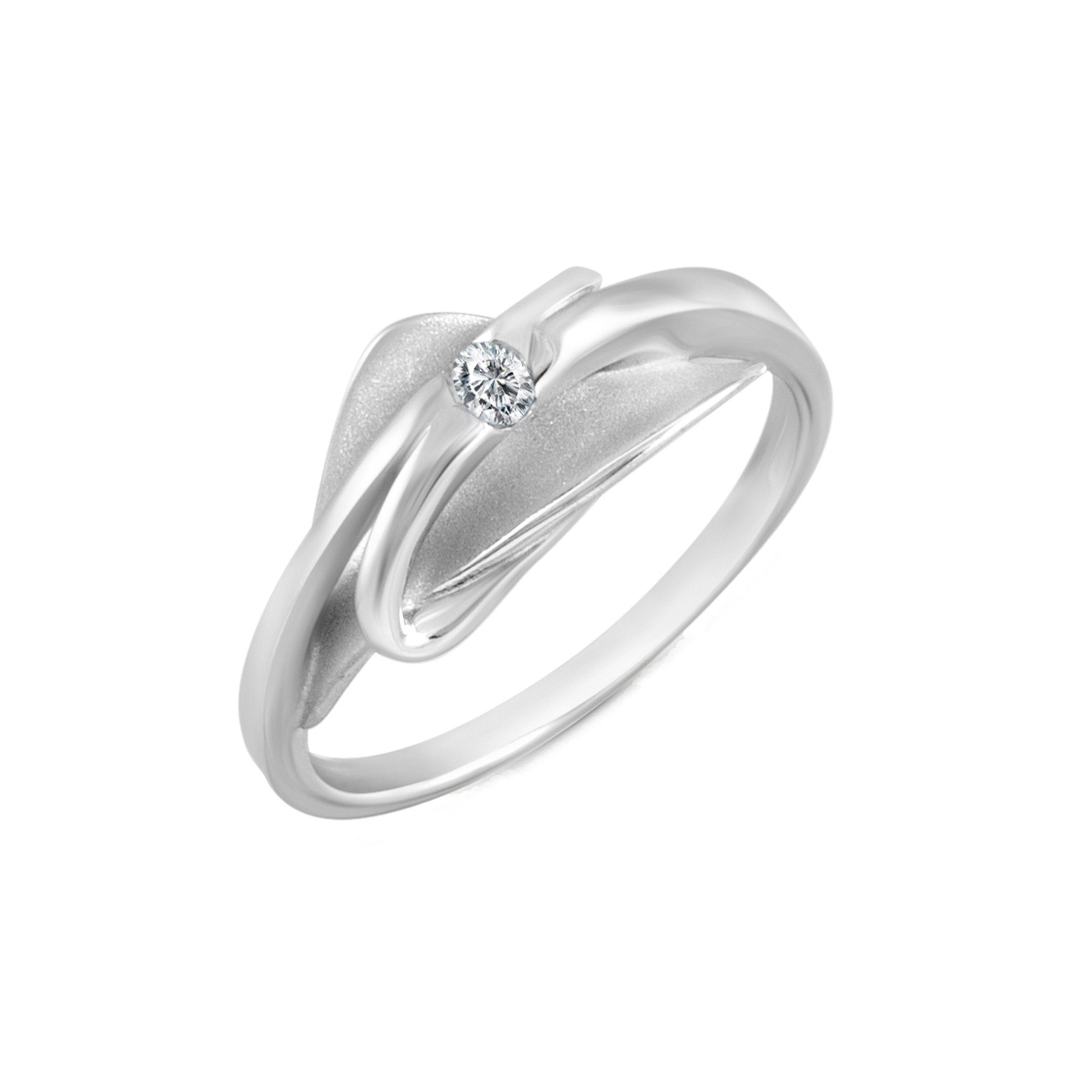 Vivance Fingerring Silber 925 Zirkonia rhodiniert