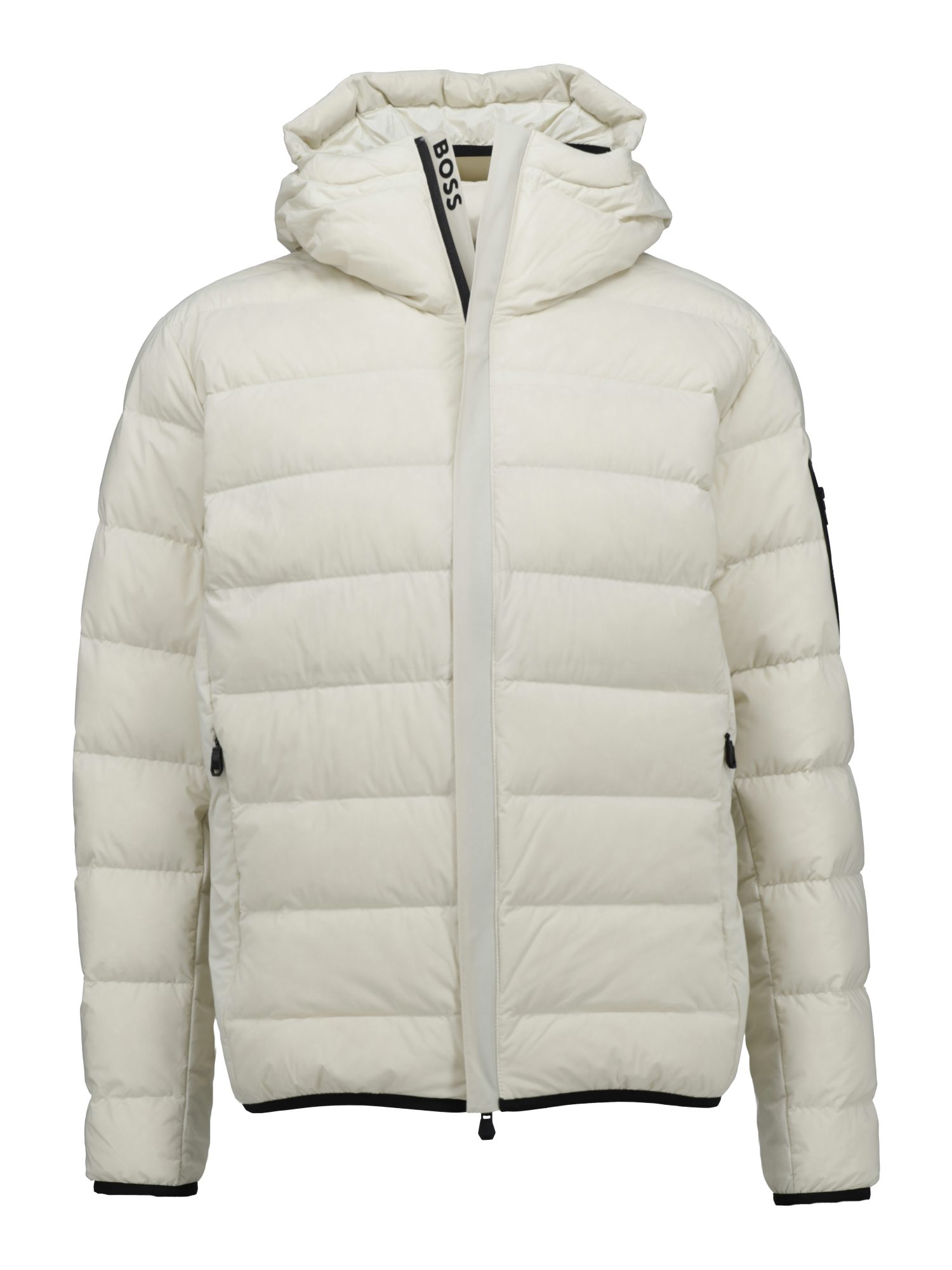 BOSS GREEN Outdoorjacke BOSS Men Green weiß,Outdoor,Polyamid,Unifarben,Stehkragen,Lang,Regular Fit