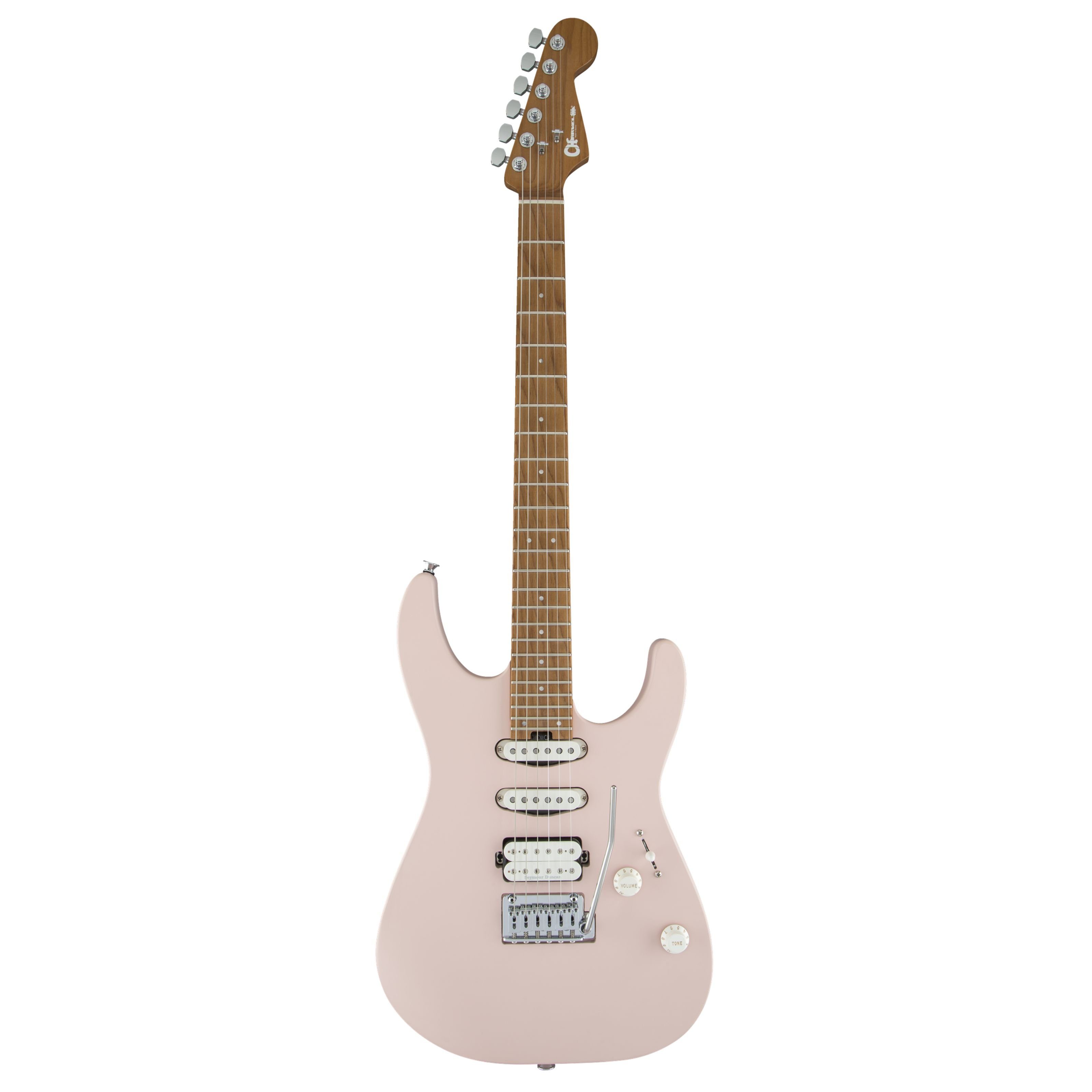 Charvel E-Gitarre, E-Gitarren, ST-Modelle, Pro-Mod DK24 HSS 2PT CM Satin Shell Pink - E-Gitarre