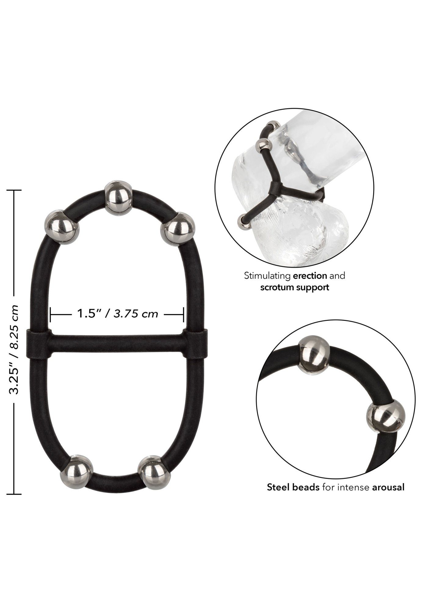 Metallkugeln - schwarz Hodenring Penis- Calexotics Penisring Silikon und mit