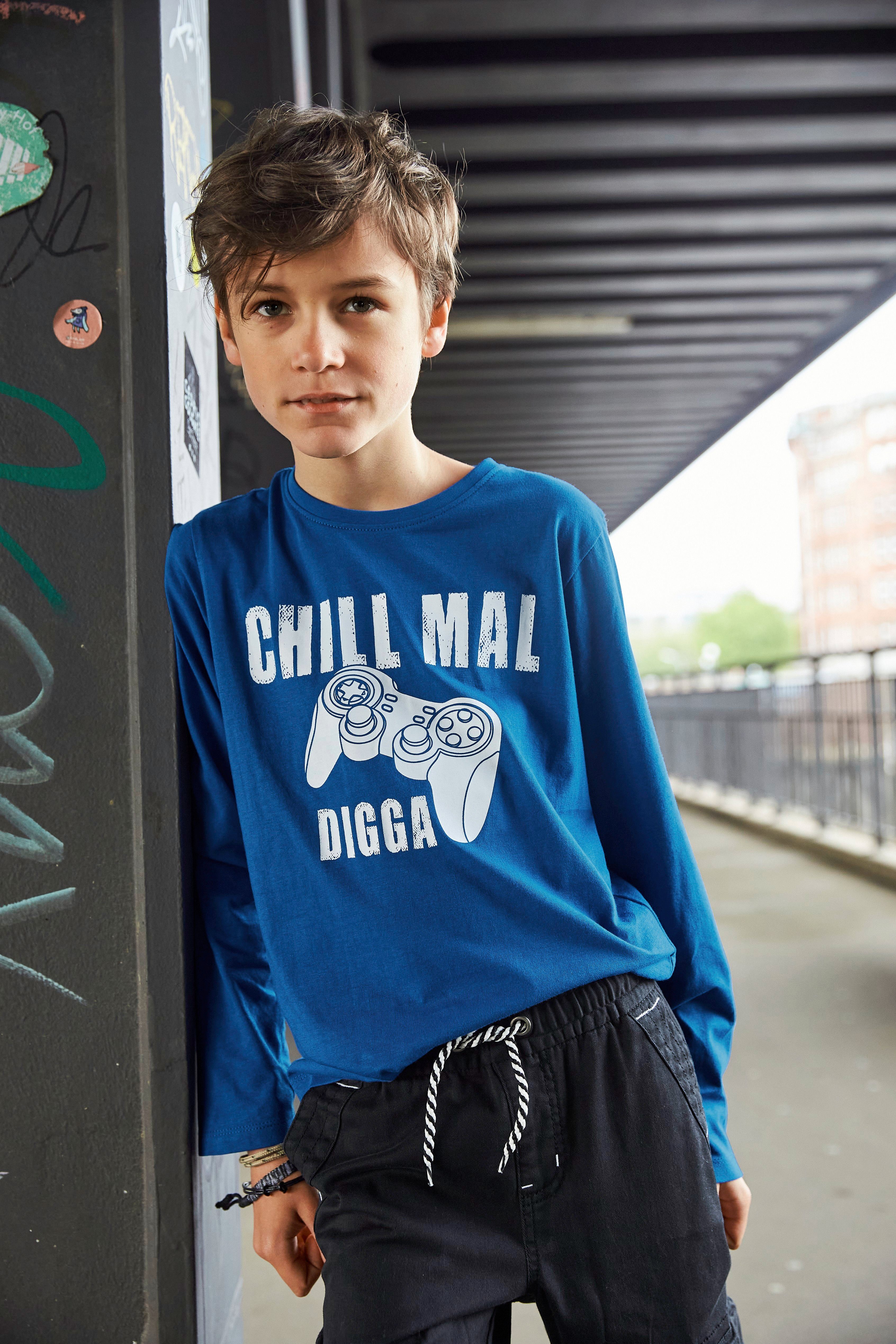 MAL..., Spruch KIDSWORLD CHILL Langarmshirt