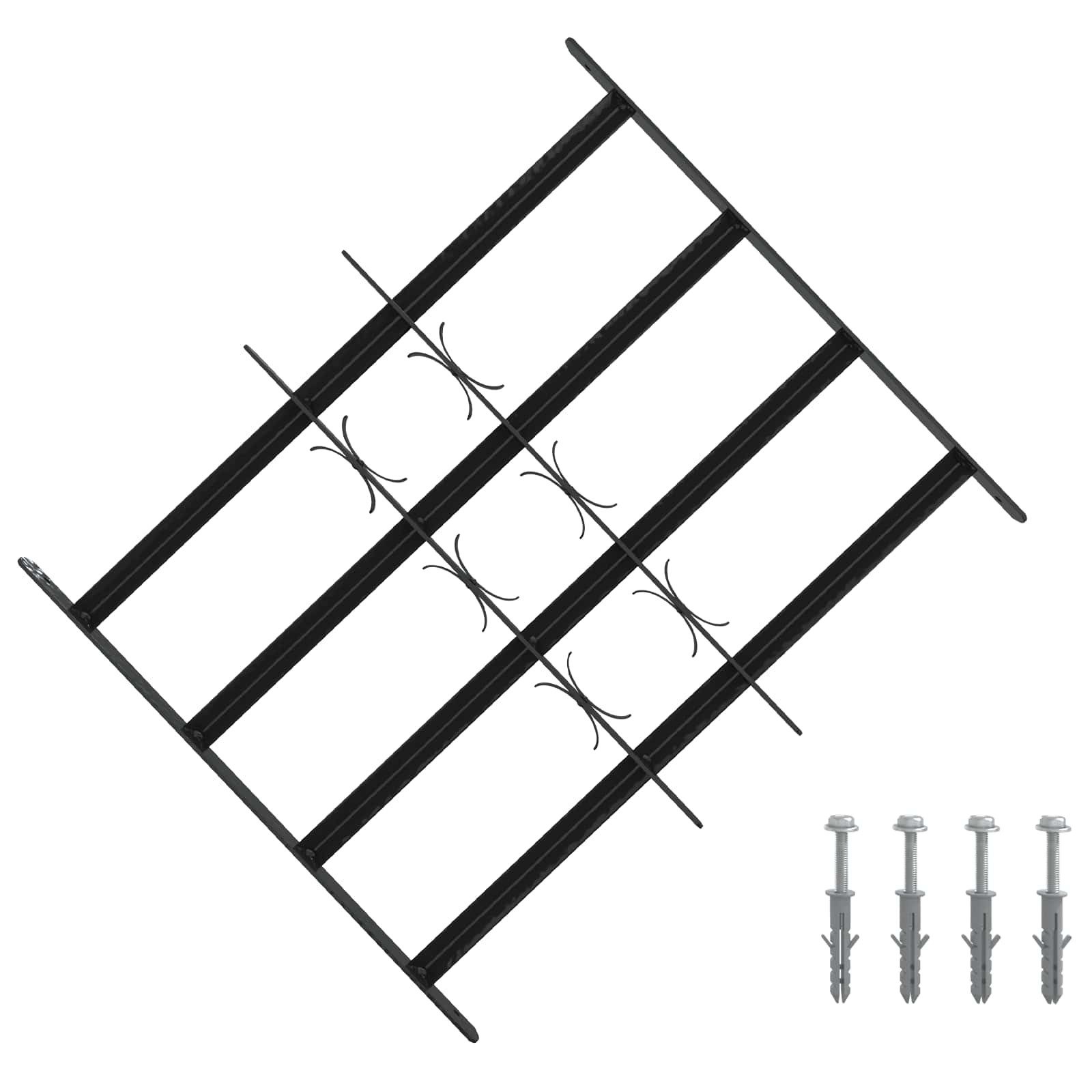 vidaXL Fenster Sicherheitsgitter für Fenster mit 4 Querstangen 3 pcs 43-74 cm, (3 St)