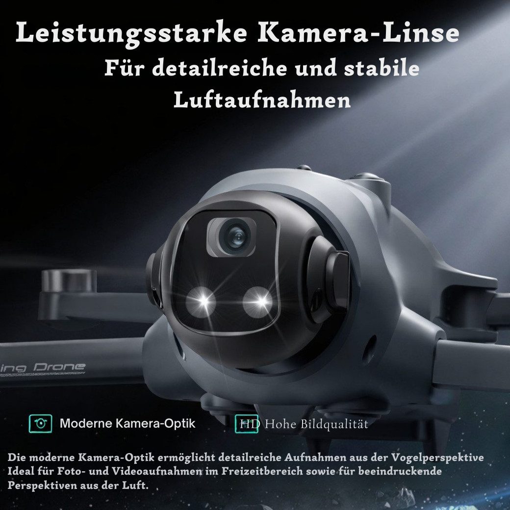 Goldstern-Tech RC-Quadrocopter (GPS Drohne mit Live-Display-Controller, 180° verstellbare Kamera, Hindernis- & Bodensensor), Optical Flow, automatischer Rückkehr & Airdrop-Modul