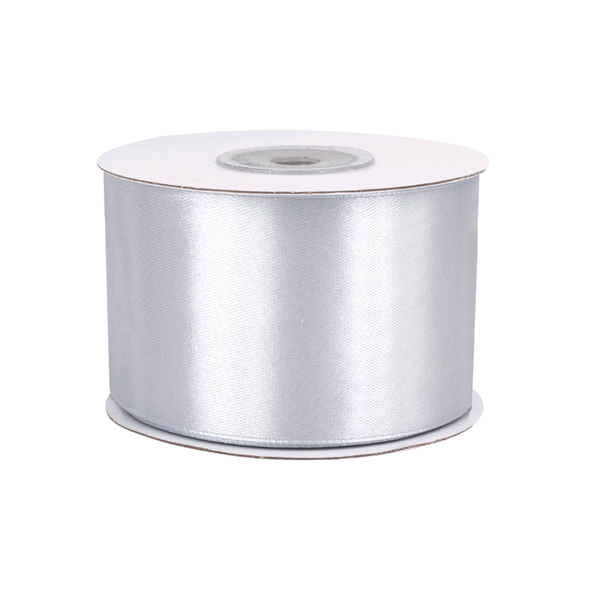 Creativery Satinband, Satinband 50mm x 25m Rolle Silber / Grau
