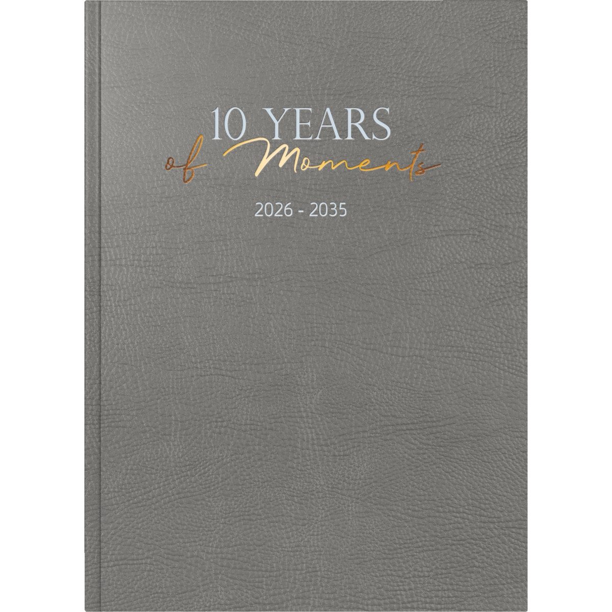 rido ide Buchkalender Buchkalender 10-Jahre 2026-2035 A4 Kunstleder grau