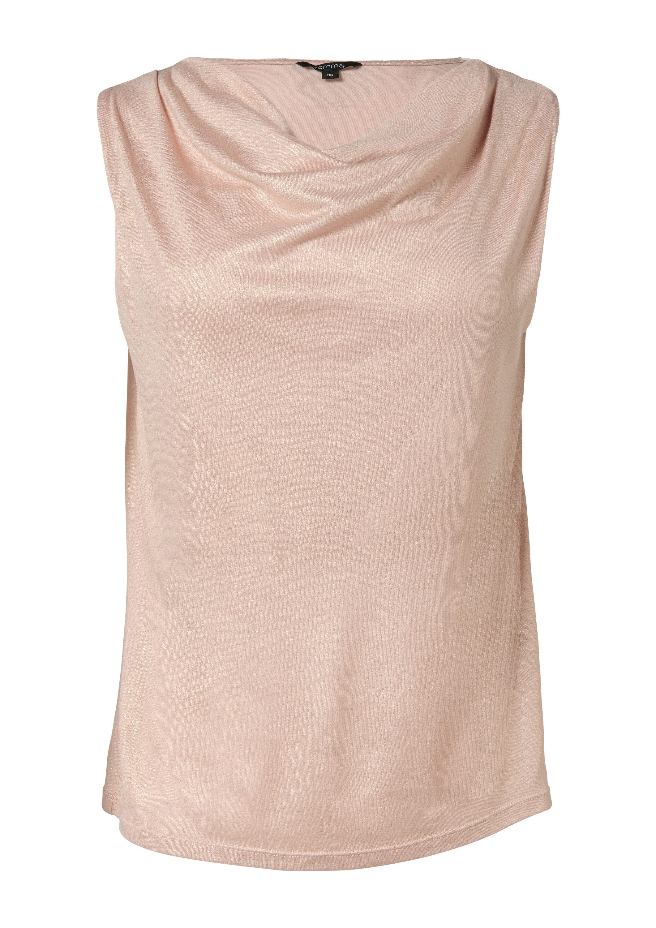 comma Muskelshirt T-Shirt Top mit Wasserfall-Ausschnitt