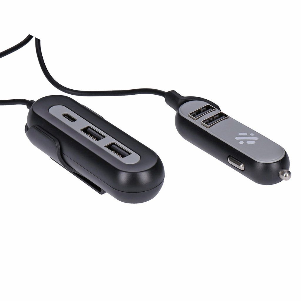 USB-Verteiler Swipe 5 Port Car USB-Hub schwarz