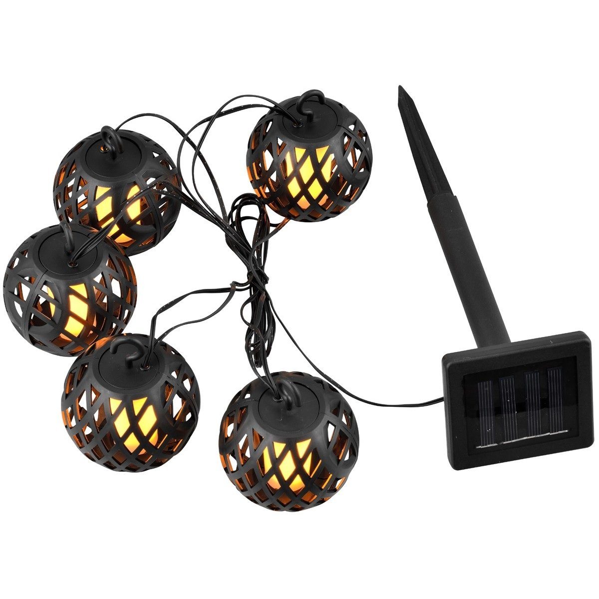 Solarleuchte Bälle 5 Solar + Lichterkette international LED mit JOKA runde Licht orangefarbenes LED